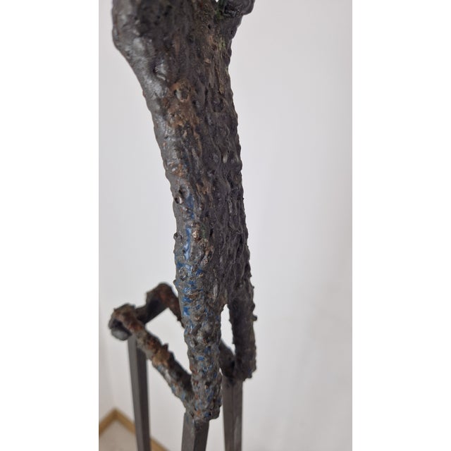Metal Iron and Bronze Candlestick by Alberto Giacometti, 1970s For Sale - Image 7 of 14