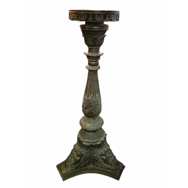 Late 19th Century Antique Italian Neoclassical Style Figural Bronze Pedestal For Sale - Image 5 of 6