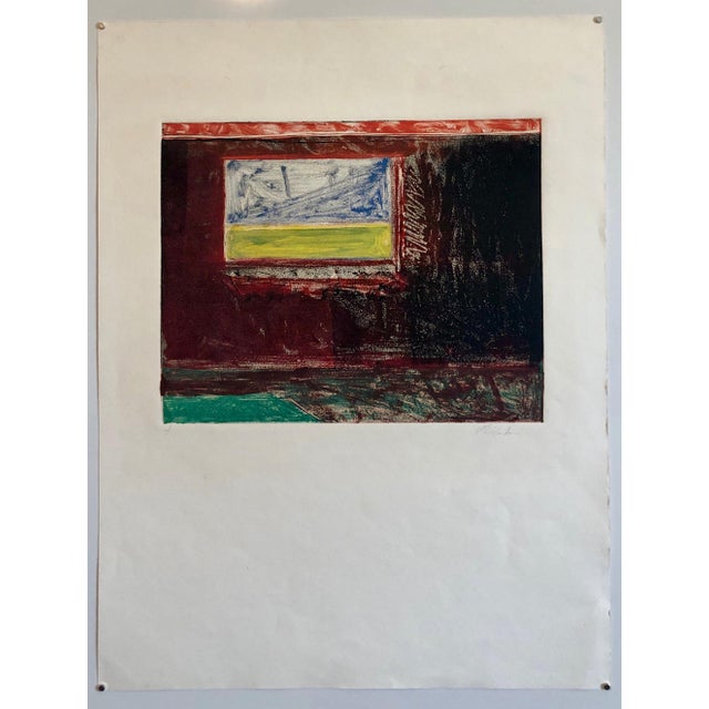 Printmaking Materials Pierre Obando, Caribbean Abstract Pattern & Decoration Monoprint Monotype Painting Print Obando, 1997 For Sale - Image 7 of 7