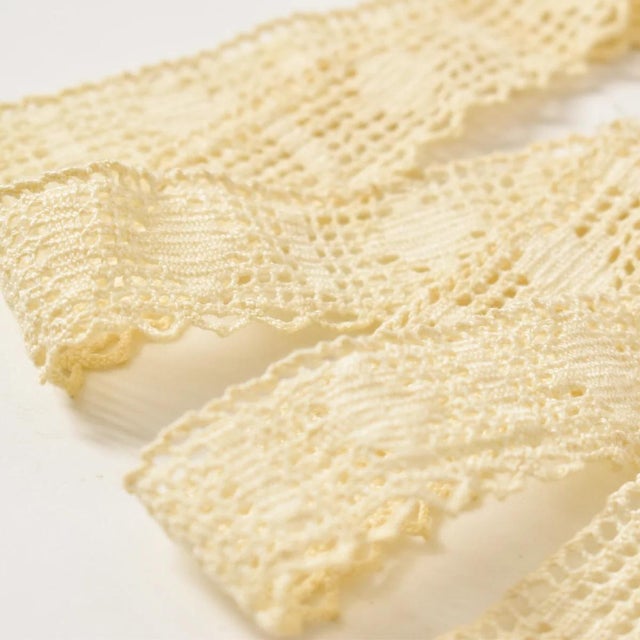 Vintage Handmade Woven Lace edging. Origin unknown -- not African. Lace is a delicate and technical method of weaving used...