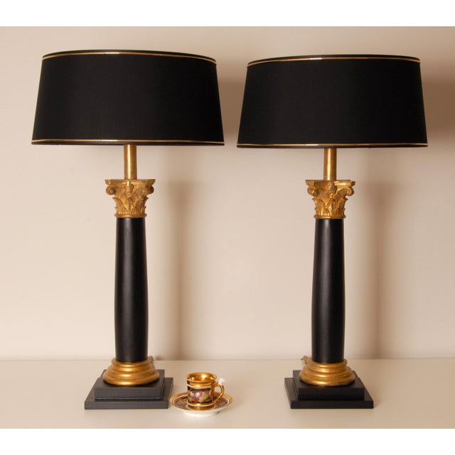 Vintage Italian Corinthian column Lamps Style, Vintage, Neoclassical, Mid Century, Traditional, Classic Design:...