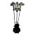 Fireplace Tools in Black Lacquered Metal and Chrome on Stand Model "golf - 5 Pieces For Sale