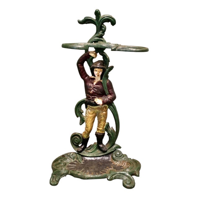 French Cast Iron Figural Umbrella Stand, 1960s For Sale
