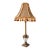 Antique Ornate Table Lamp With Embroidered Tassel Shade, Carved Decorative Base & Ribbed Glass Accent, Traditional French Style For Sale