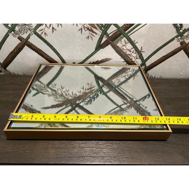 Glass Gold Framed Mirror For Sale - Image 7 of 9