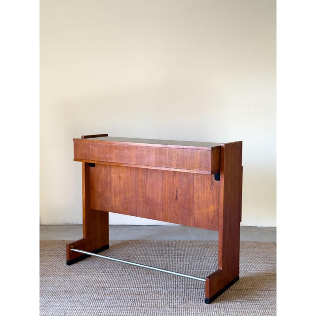 Glass Glass & Teak Drinks Bar by Erik Buch for Dyrlund, Denmark, 1960s For Sale - Image 7 of 17