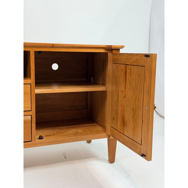 Brown Gat Creek Monaco Media Cabinet in Ash Latte Finishing For Sale - Image 8 of 11