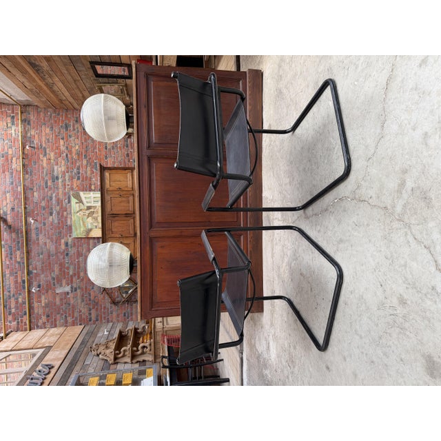 Armchairs in Leather and Metal from Matteo Grassi, Set of 2 For Sale - Image 6 of 10