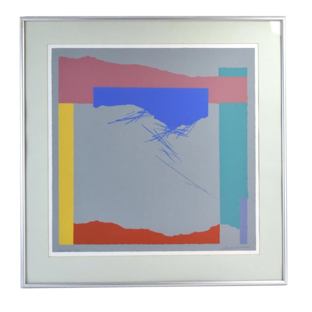 1980s Vintage Modern Abstract Screenprint Primary Colors Titled “Square One” For Sale - Image 11 of 11