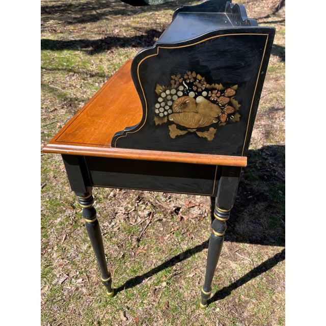 Ethan Allen Ethan Allen Ladies Writing Desk Hitchcock Style Harvest Stencils For Sale - Image 4 of 11