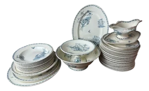 Dinner Service Set from Badonvillers, 1900, Set of 45
