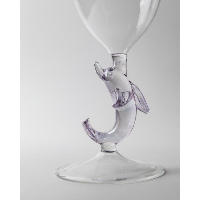 Glass Vintage Wine Glasses in Murano Glass, 1980s, Set of 2 For Sale - Image 7 of 11