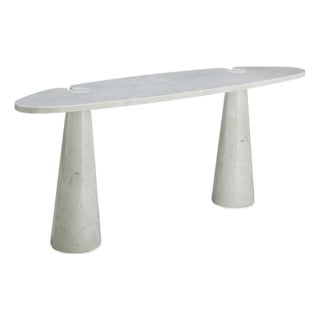 Eros Console Table in White Marble by Angelo Mangiarotti for Skipper, 1990s For Sale