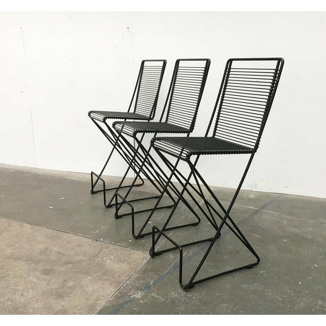 Postmodern German Black Kreuzschwinger Kitchen Barstool by Till Behrens for Schlubach, 1980s For Sale - Image 6 of 18