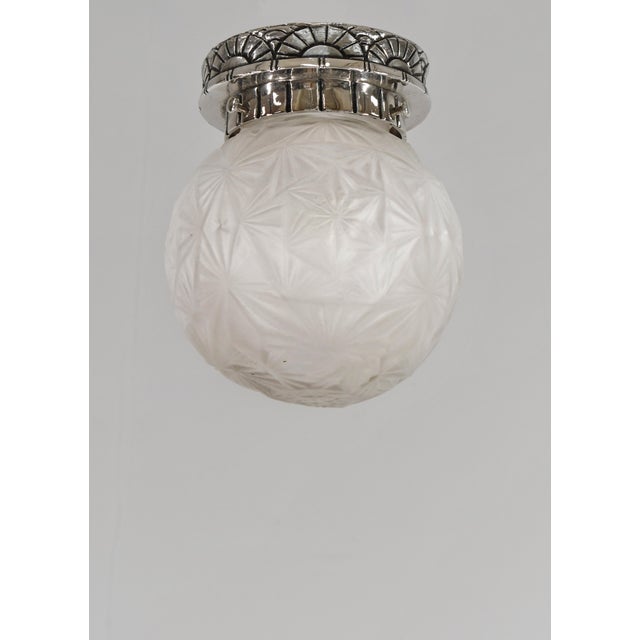 1930s French Art Deco Flush Mount by C. Jamain & Sonover France - A Pair For Sale - Image 4 of 10