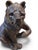 Antique Black Forest Carved Bear Inkwell with Glass Eyes and Original Glass, 1890 For Sale - Image 3 of 14