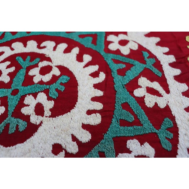 Vintage Hand-Embroidered Suzani Wall Hanging, 1920s For Sale - Image 12 of 18