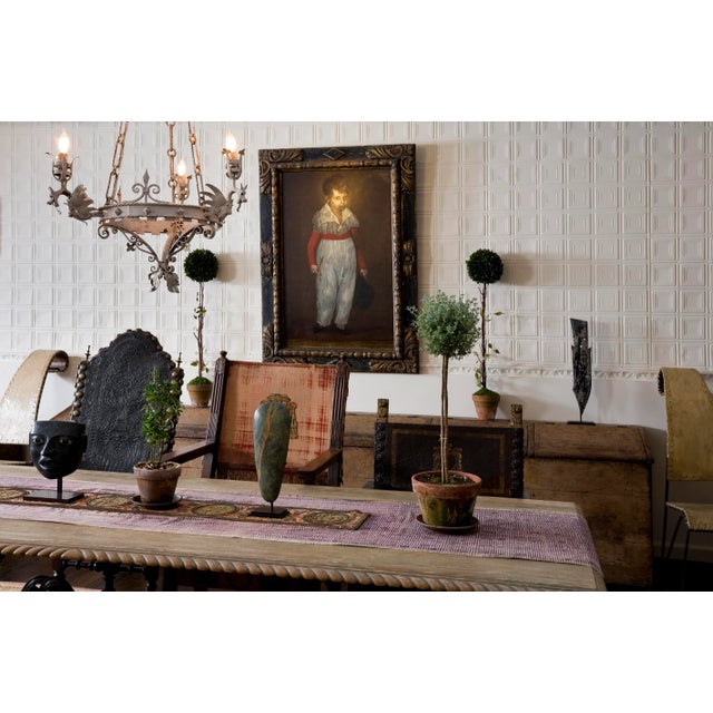 16th Century Pair of Antique 1500 Spanish Velvet Side Chairs With Family Crest For Sale In New York - Image 6 of 6