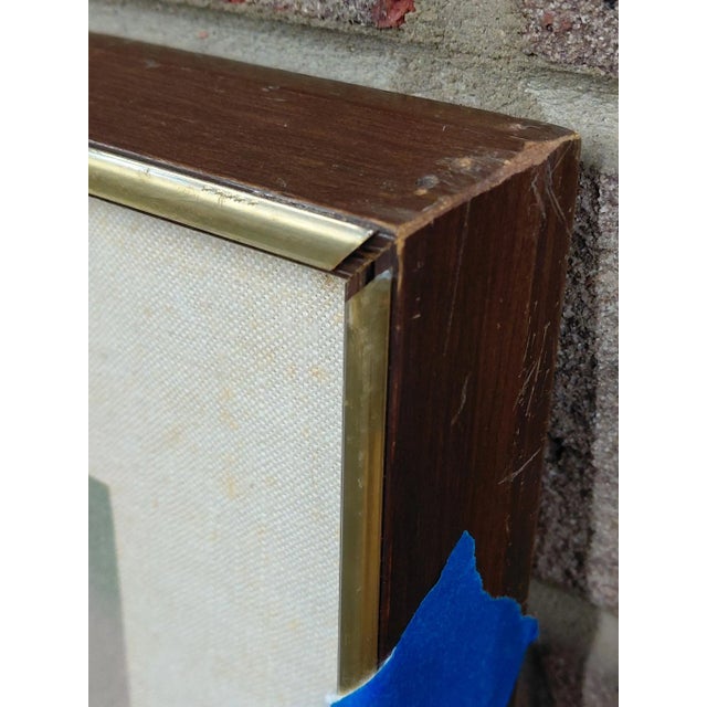 Wood Signed J. Akston "Placental Beings Swept Over Deserted Lands, 1975" Enamel For Sale - Image 7 of 11