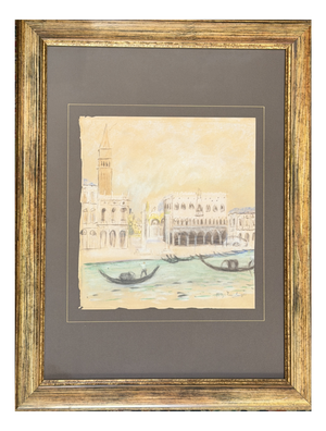 Spilimbergo, View of Venice, 19th Century, Pastel Drawing