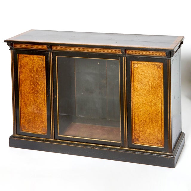 Antique French Inlaid Walnut Victorian Style Front Glass Door Display Cabinet For Sale - Image 9 of 10