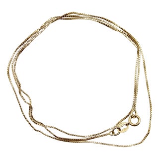 Vintage 14k Gold 18.5” Box Chain For Sale