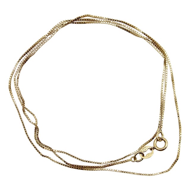 Vintage 14k Gold 18.5” Box Chain For Sale