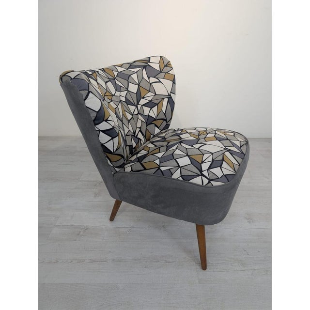 Vintage Cocktail Chair in Fabric For Sale - Image 9 of 15