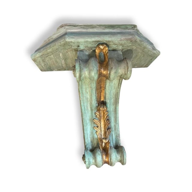 Italian Antique Italian Carved and Gilded Wood Wall Console. For Sale - Image 3 of 5