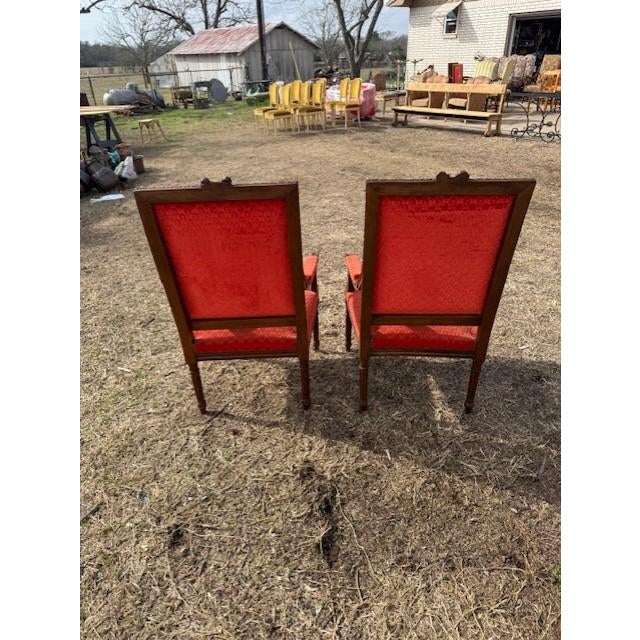 Large 19th Century Velour French Louis XVI Bergere or Armchair- A Pair For Sale - Image 9 of 14