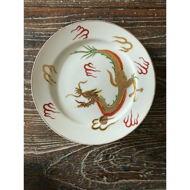 Vintage Japanese Dragonware Moriage Plates – Set of 6 For Sale - Image 12 of 12