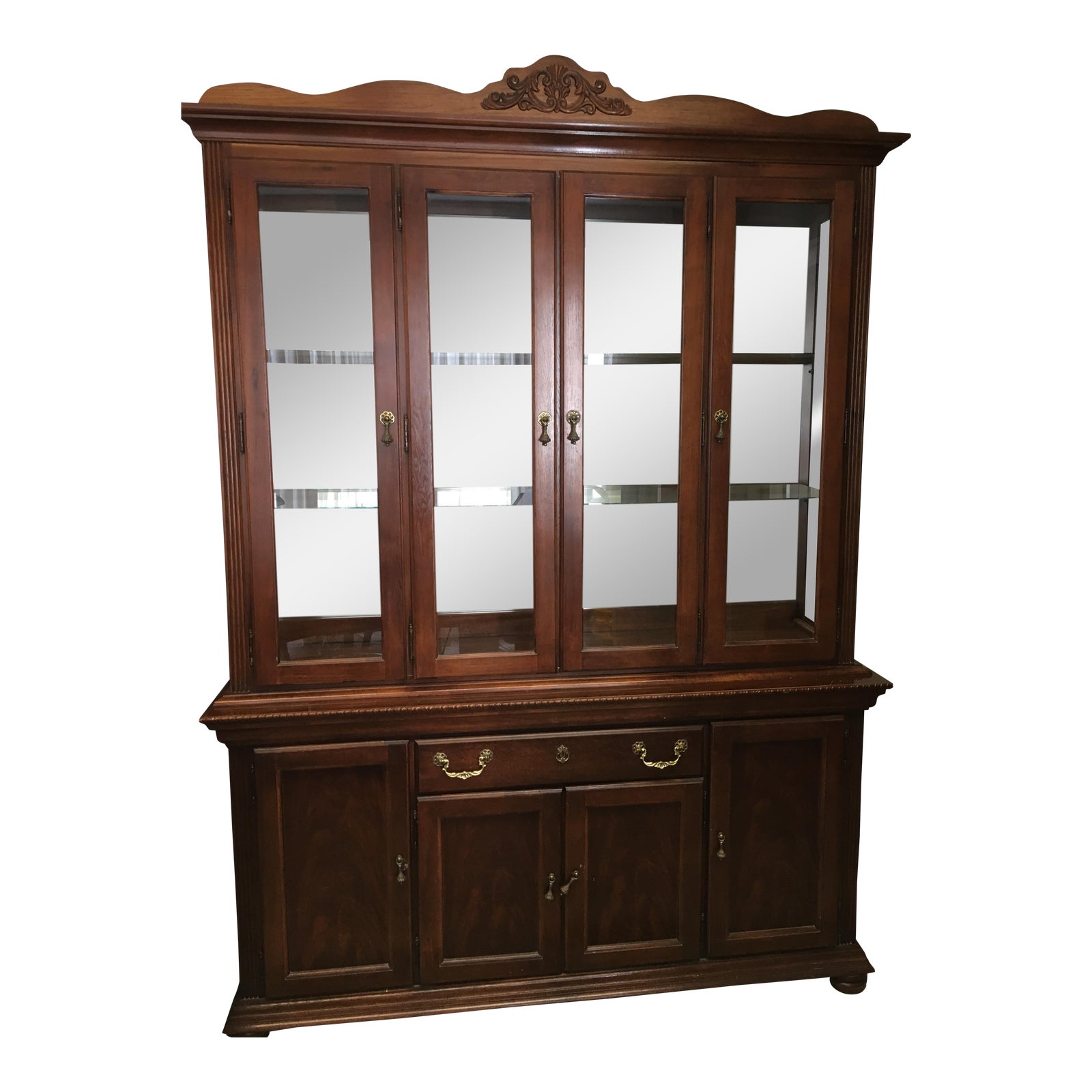 Vintage Broyhill Cherry China Cabinet | Chairish