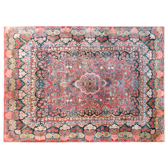 Red Early 20th Century Persian Sarouk Rug For Sale - Image 8 of 15