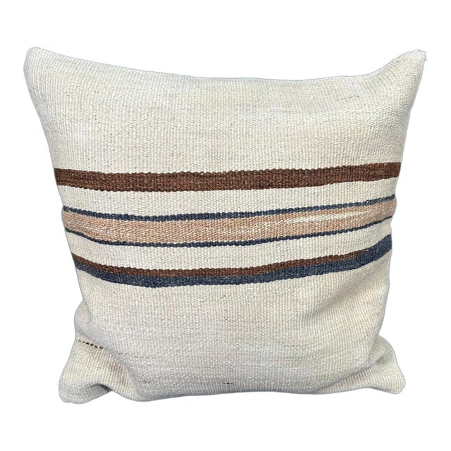Turkish Hemp Pillow Cushion Natural Beige Brown Pillow Cushion Cover 20"x20" For Sale