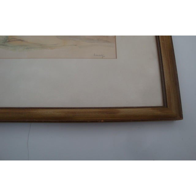 Mid-Century Modern Mid-Century Modern Abstract Watercolor Painting, Springtime Trees For Sale - Image 3 of 4
