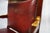 Mid 20th Century Red Leather Empire Style Armchair With Gilded Figures For Sale - Image 10 of 11