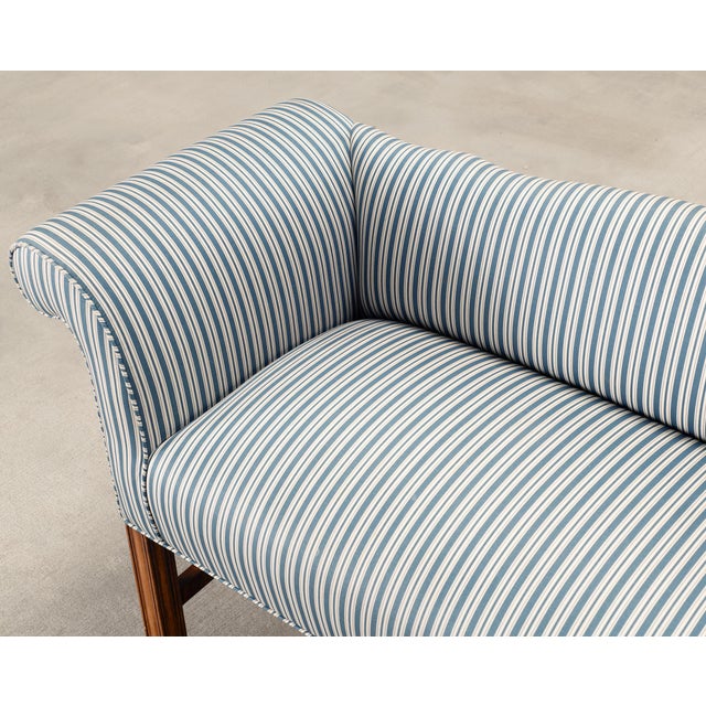 Georgian Chippendale Style Mahogany Upholstered Window Bench For Sale - Image 9 of 18