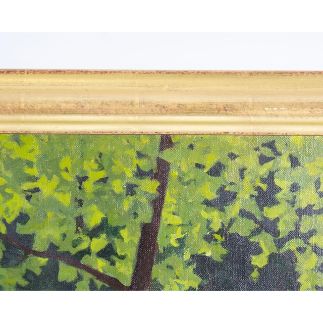Green 1960 Oil on Canvas Painting Signed by Bruno Civitico For Sale - Image 8 of 10