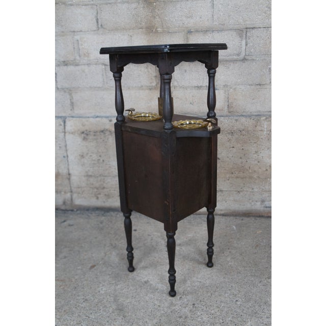 Antique Early 20th Century h.t. Cushman Petite Smoking Stand Humidor Ashtray For Sale - Image 6 of 12