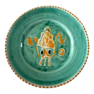 Italian Hand Painted Pottery Coastal Lobster Serving Plate