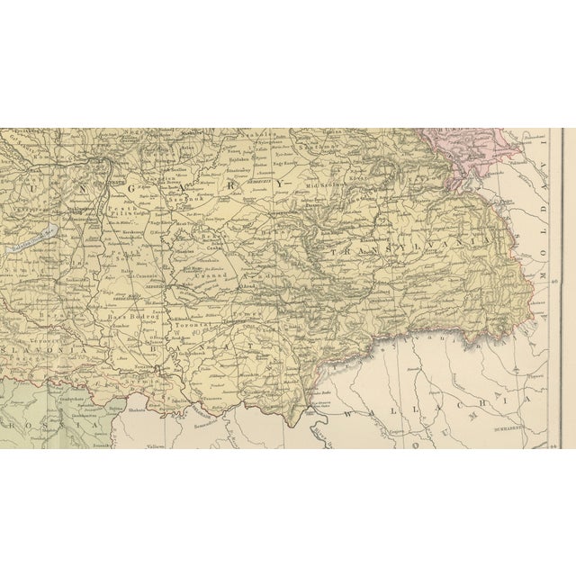 Antique Austria-Hungary Map from Bartholomew, 1884 For Sale - Image 9 of 10