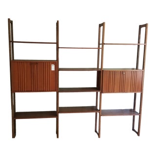 Danish Mid Century Modern Walnut Wall Unit For Sale