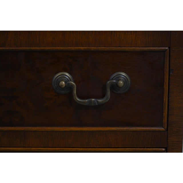 Pair English George III Burl Walnut Chest Nightstands For Sale - Image 9 of 16