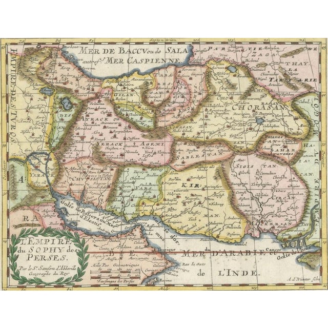 Paper Map of the Empire by Nicolas Sanson, 1683 For Sale - Image 7 of 10