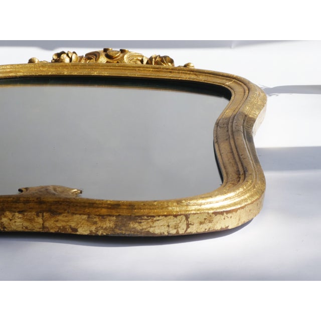 1920s Vintage Italian Gold Gilt Scalloped Mirror, 1920s For Sale - Image 5 of 12