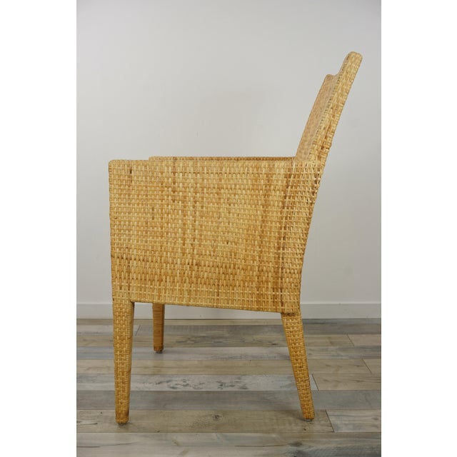 French Wooden and Rattan Armchair For Sale - Image 5 of 14