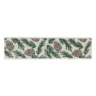 Pine and Pinecone Cotton Wired Ribbon 4" x 5yds For Sale