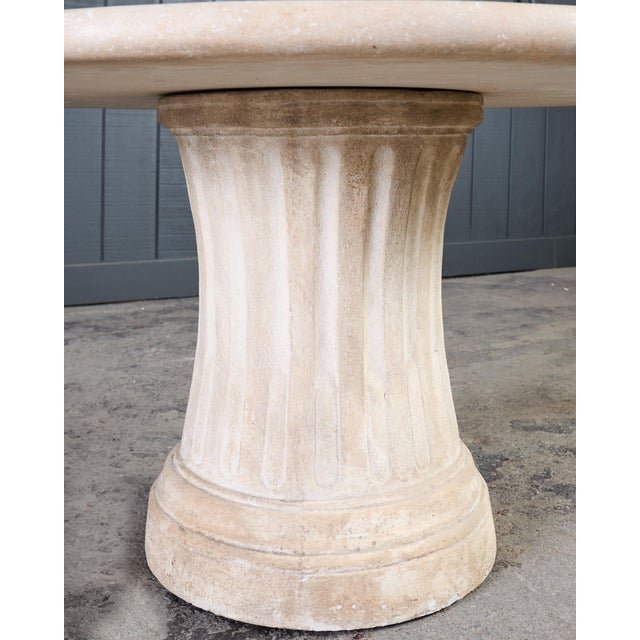 Stone Dennis and Leen Neoclassical Louis XVI Style Stone Garden Dining Table For Sale - Image 7 of 16