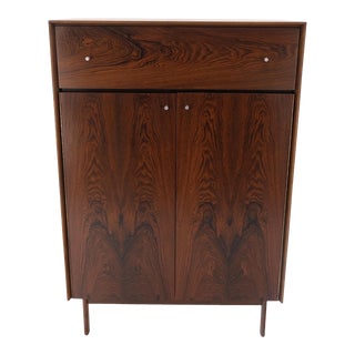 Danish Mid Century Modern Rosewood Two Door 9 Drawers Chest Dresser Credenza For Sale