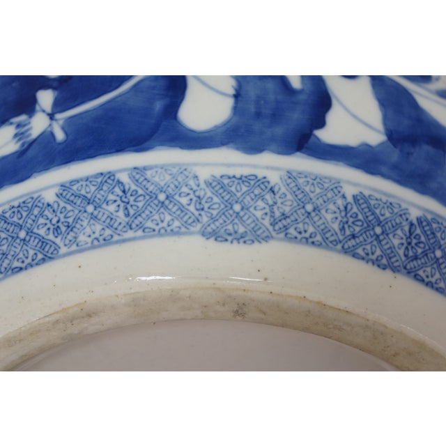 Chinese Chinoiserie Blue & White Porcelain Morning Glory Lidded Jar Urn For Sale - Image 13 of 14